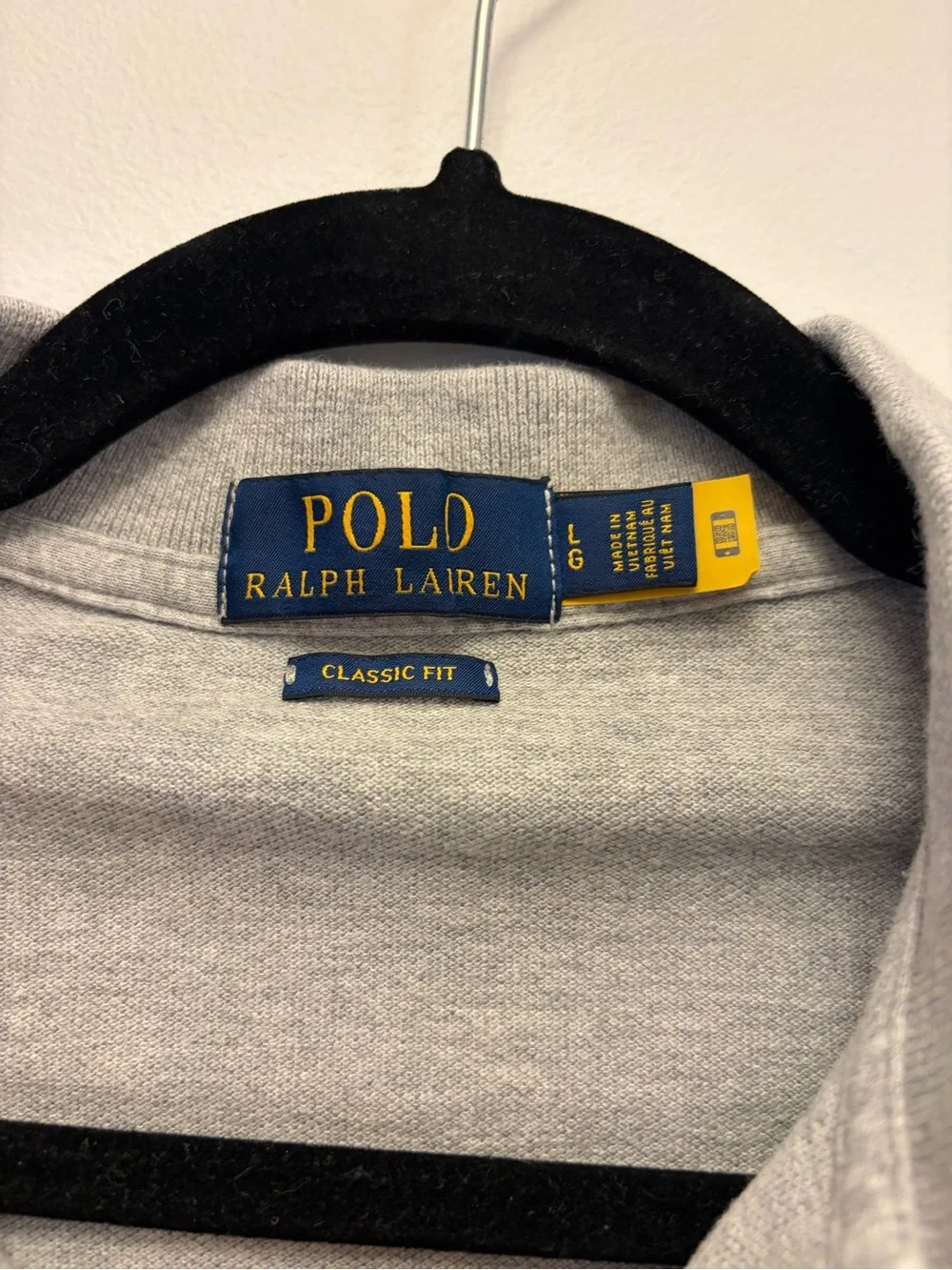 Polo Ralph Lauren 100% Cotton Classic Fit Polo Shirt Men's Large Heather Gray